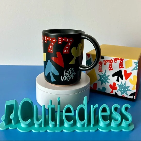 Starbucks Vegas Black Mug with Colorful Shapes - Picture 7 of 12